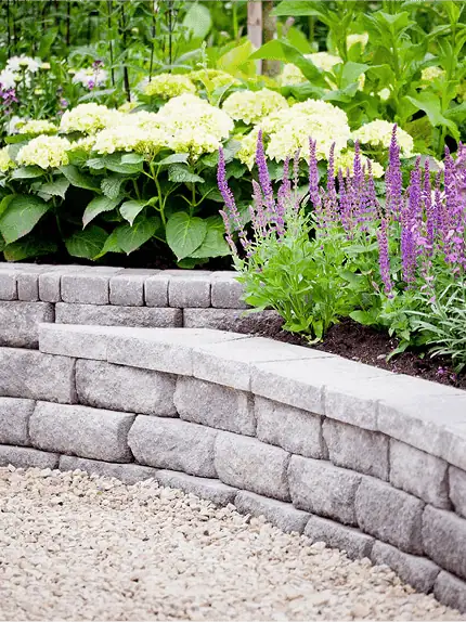 Curved walkway with paver stones in a Northeast Ohio backyard
